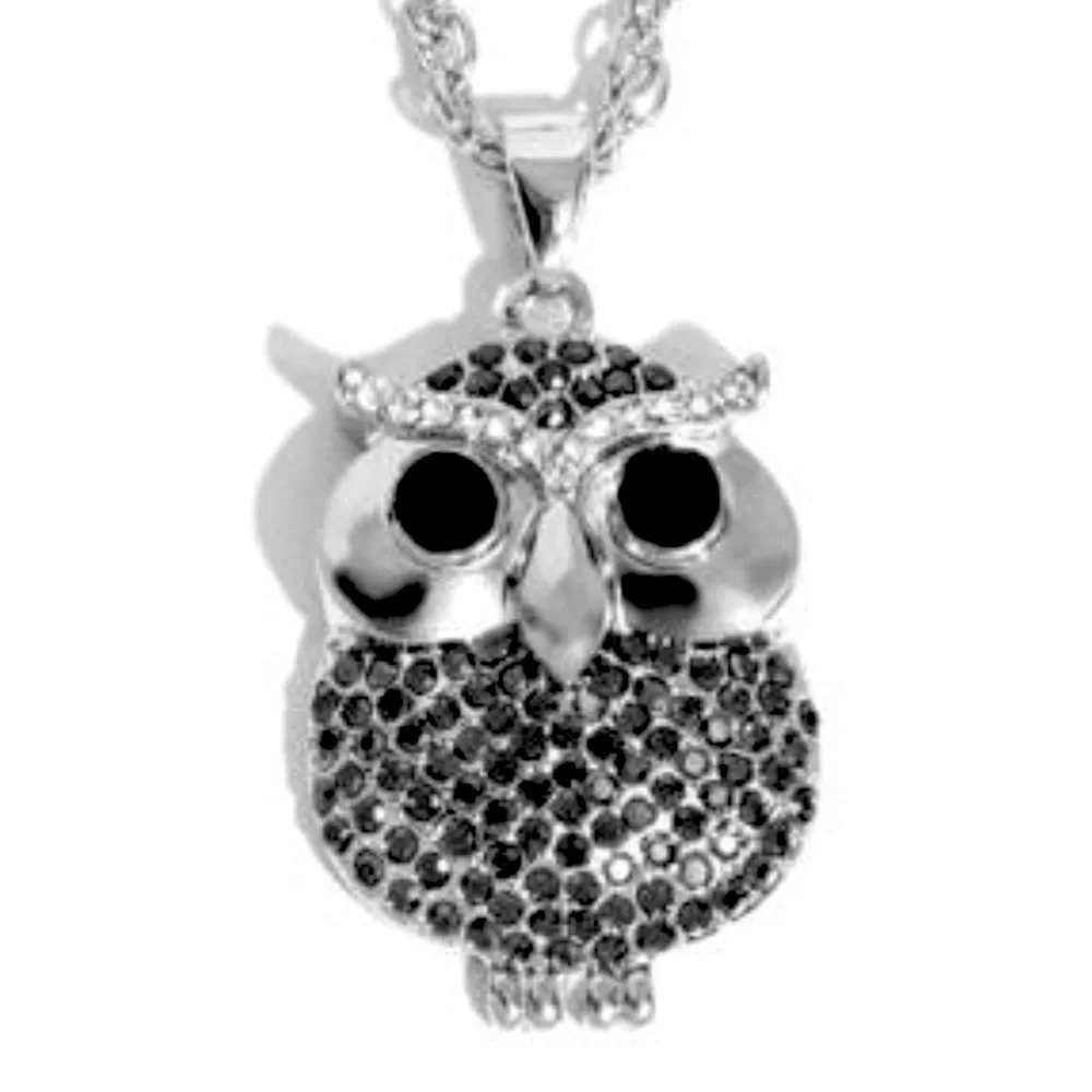 🦉🌙 HOO HOO❗️ “OPULENT OWL” SILVER RHINESTONE NECKLACE- PAPARAZZI❗️SO PRETTY❗️🌙🦉 - Picture 1 of 5